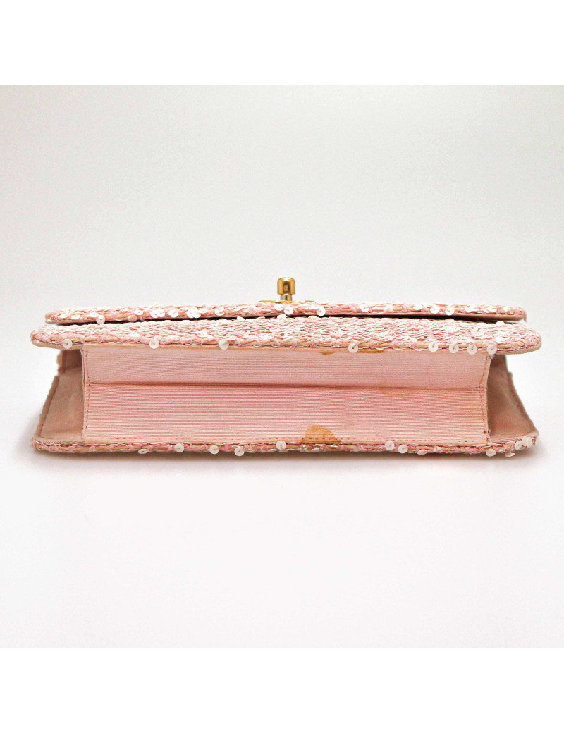 Sac à main CHANEL sequins rose