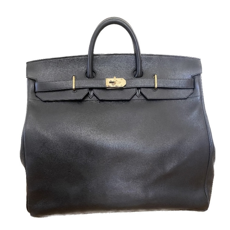 HERMES Haut à courroies brown grained leather