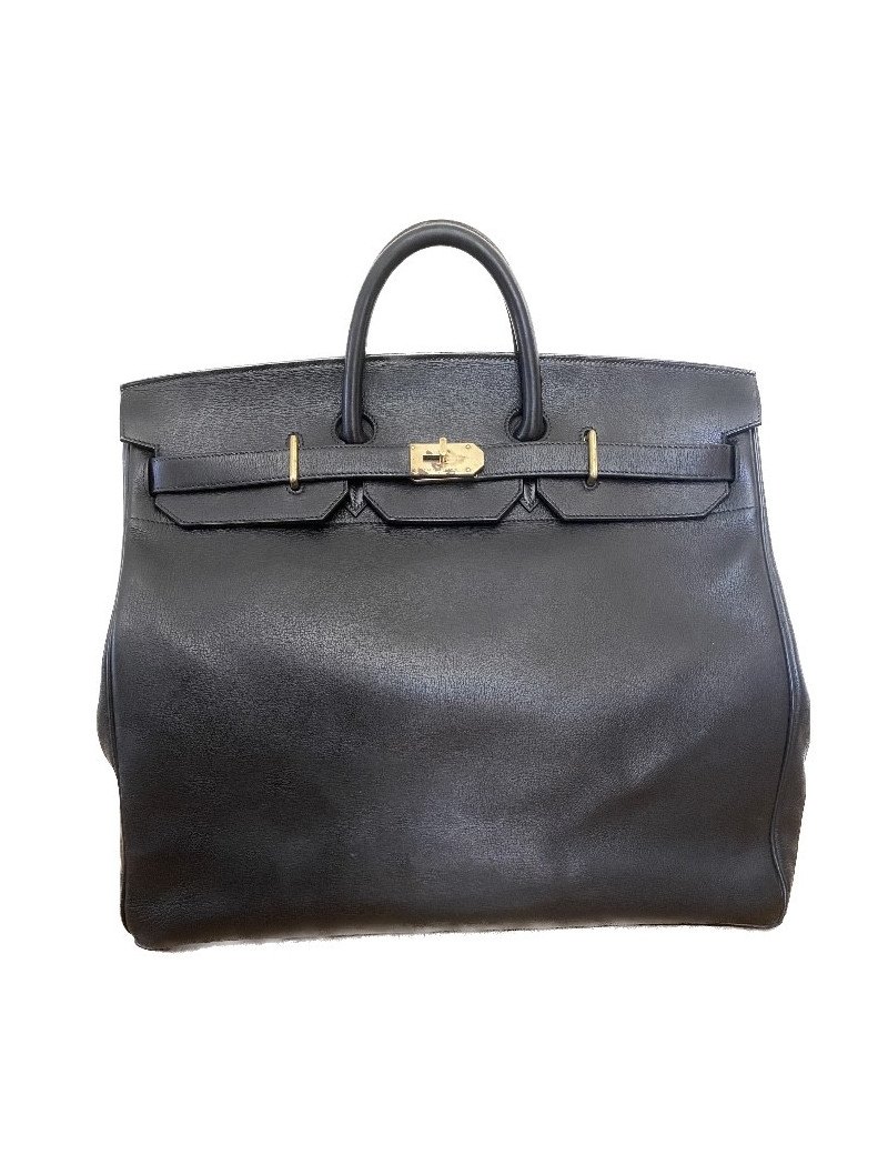 Haut à courroies HERMES cuir grainé marron