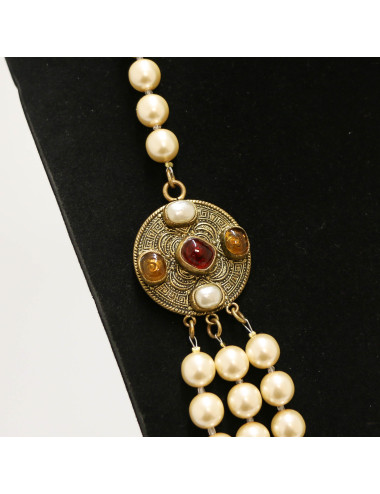 Sautoir CHANEL triple rangs 1984 2