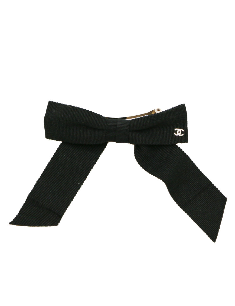 Barette chanel noeud noir