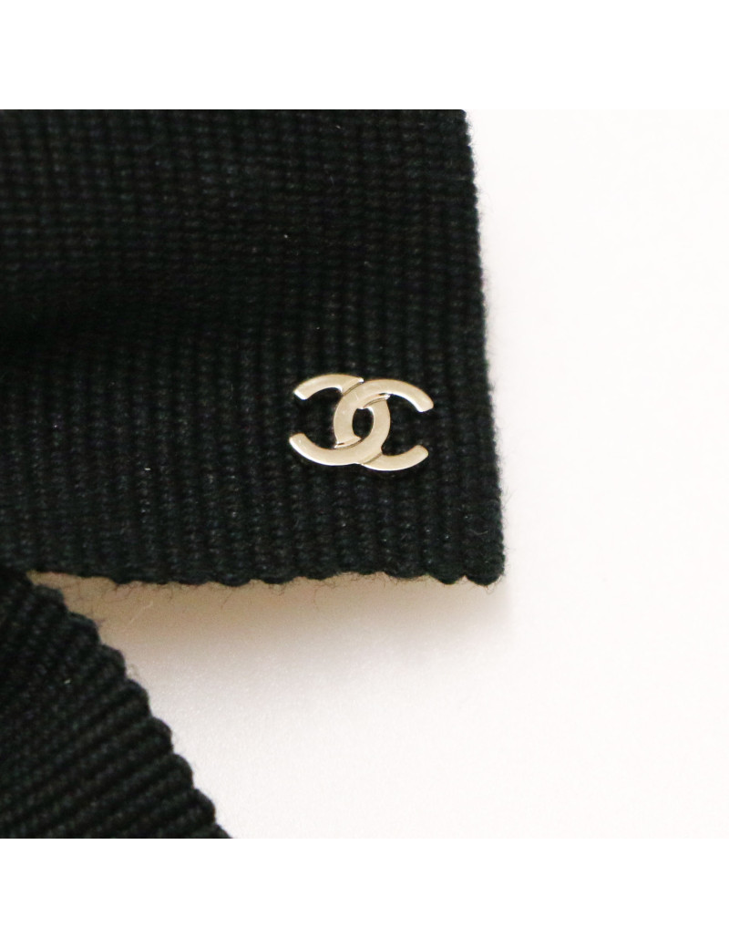 Barette chanel noeud noir