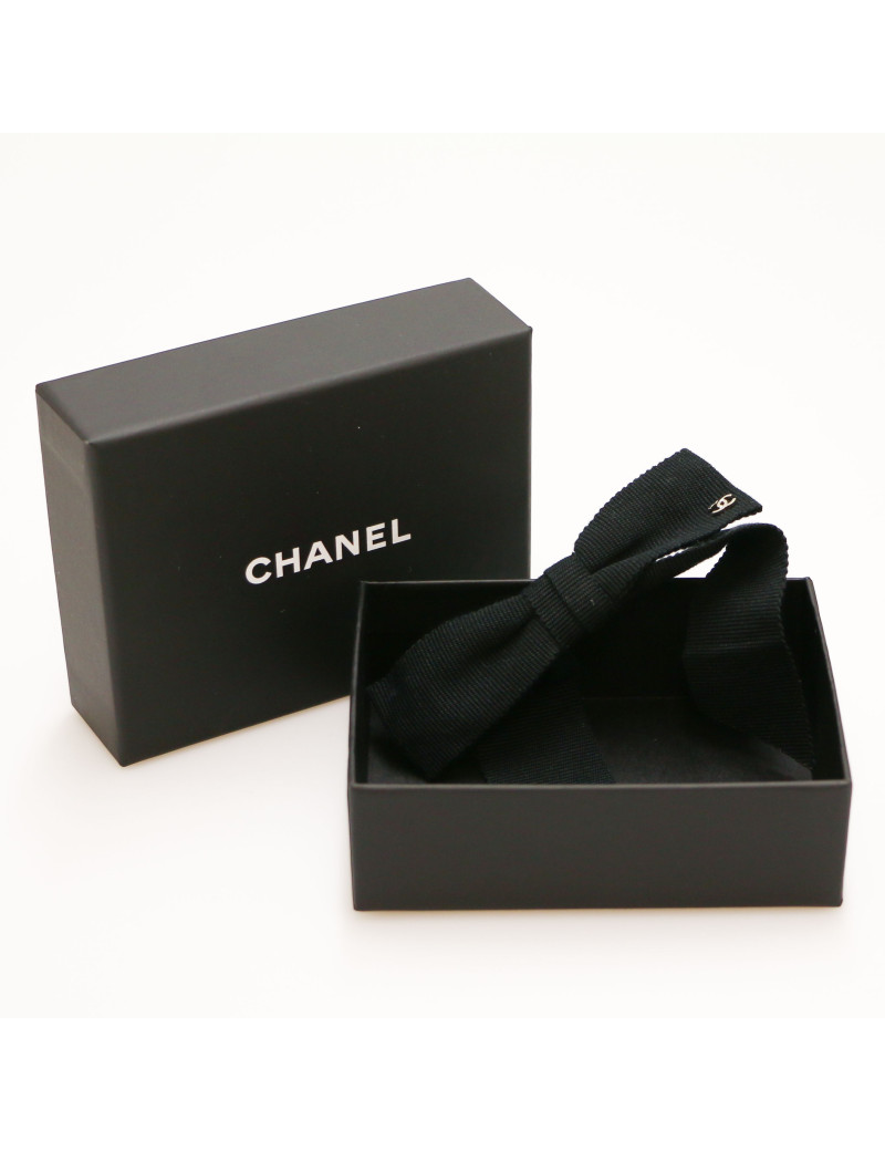 Barette chanel noeud noir