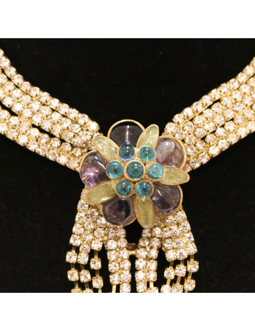 Collier MARGUERITE de VALOIS strass pâte de verre