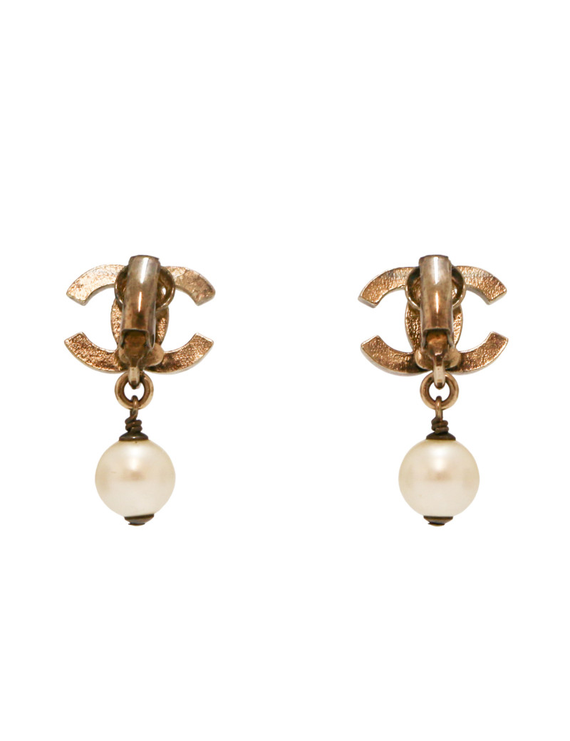 Clips CHANEL perles pendantes