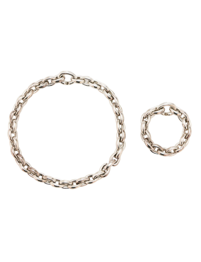 Collier réglable HERMES argent massif 925