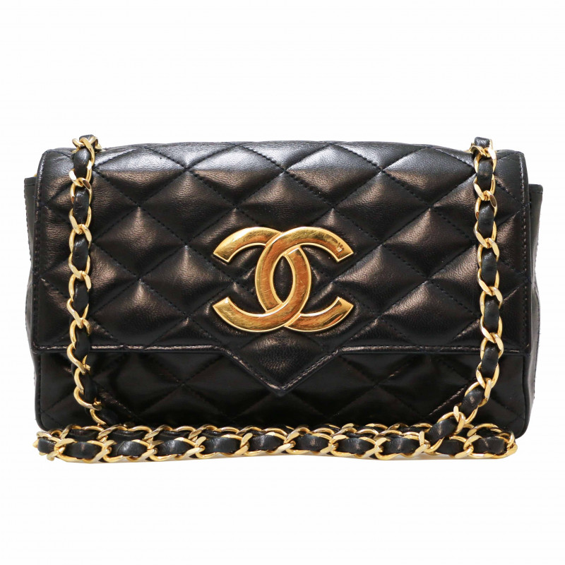 Chanel Small Black Leather Classic Thin Flap Chain CC Gold Chain Crossbody  Bag  Trường THPT Anhxtanh