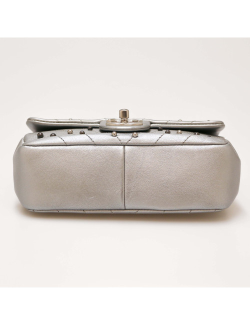 Petit sac classique CHANEL argent