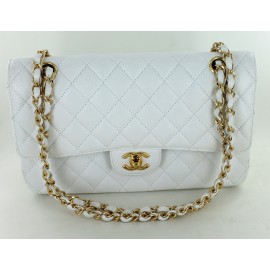 Timeless CHANEL white grained calf
