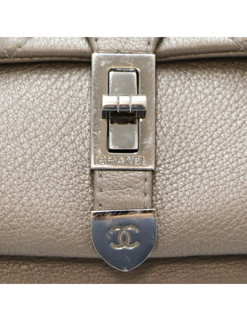 CHANEL pearl grey handbag