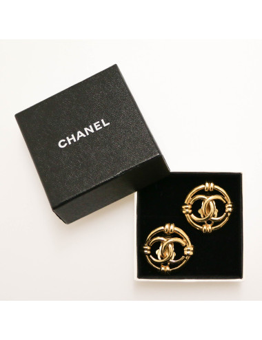 Clips ronds vintage CHANEL CC 2