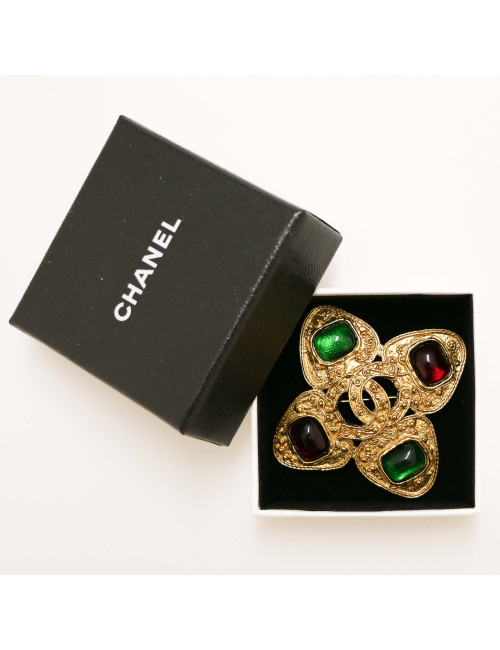 CHANEL Flower Brooch Molten Glass