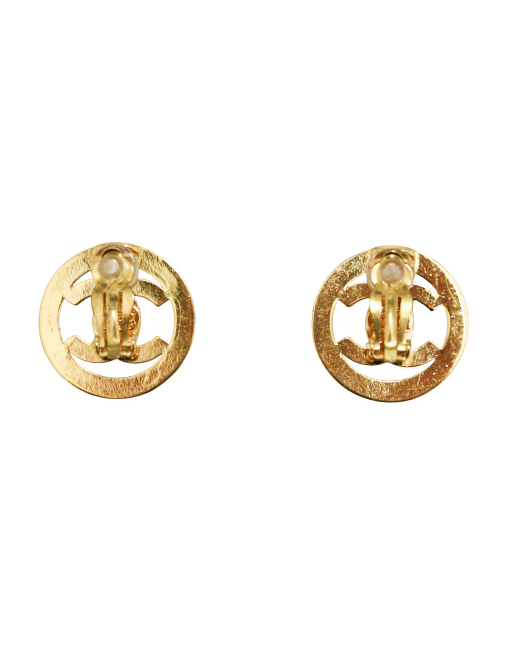 Paire de clips vintage CHANEL CC