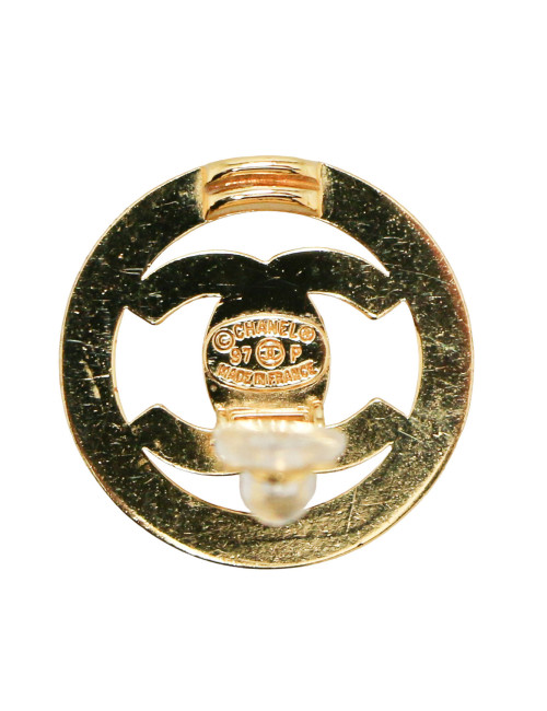 Paire de clips vintage CHANEL CC