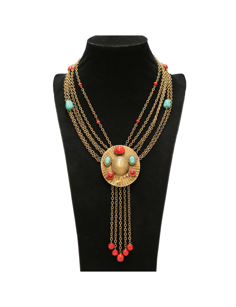 Sautoir MARGUERITE de VALOIS capeline dorée