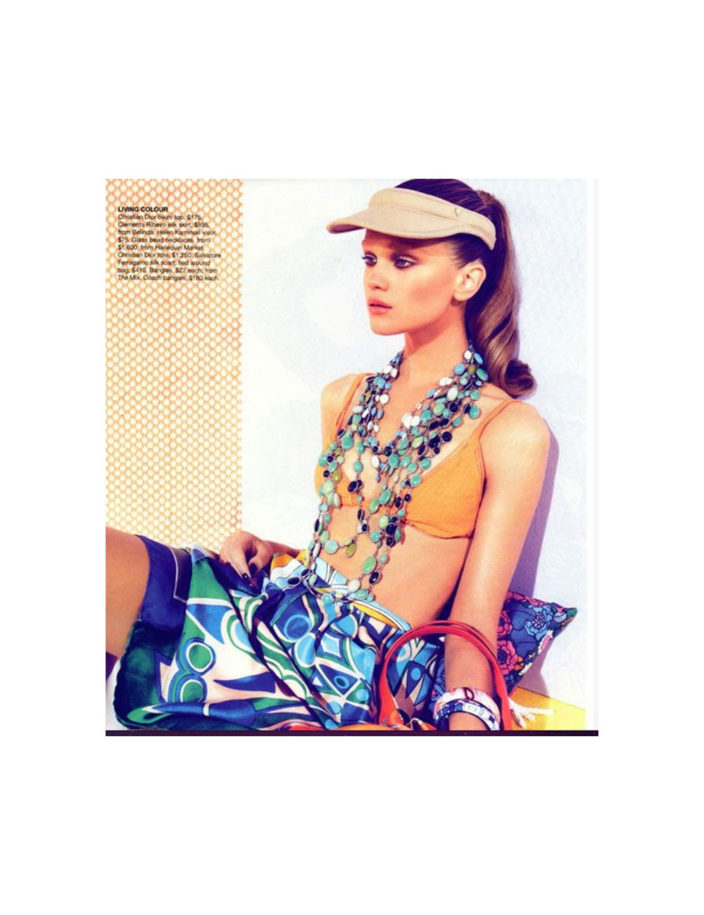 Sautoir cabochons MARGUERITE DE VALOIS en pâte de verre