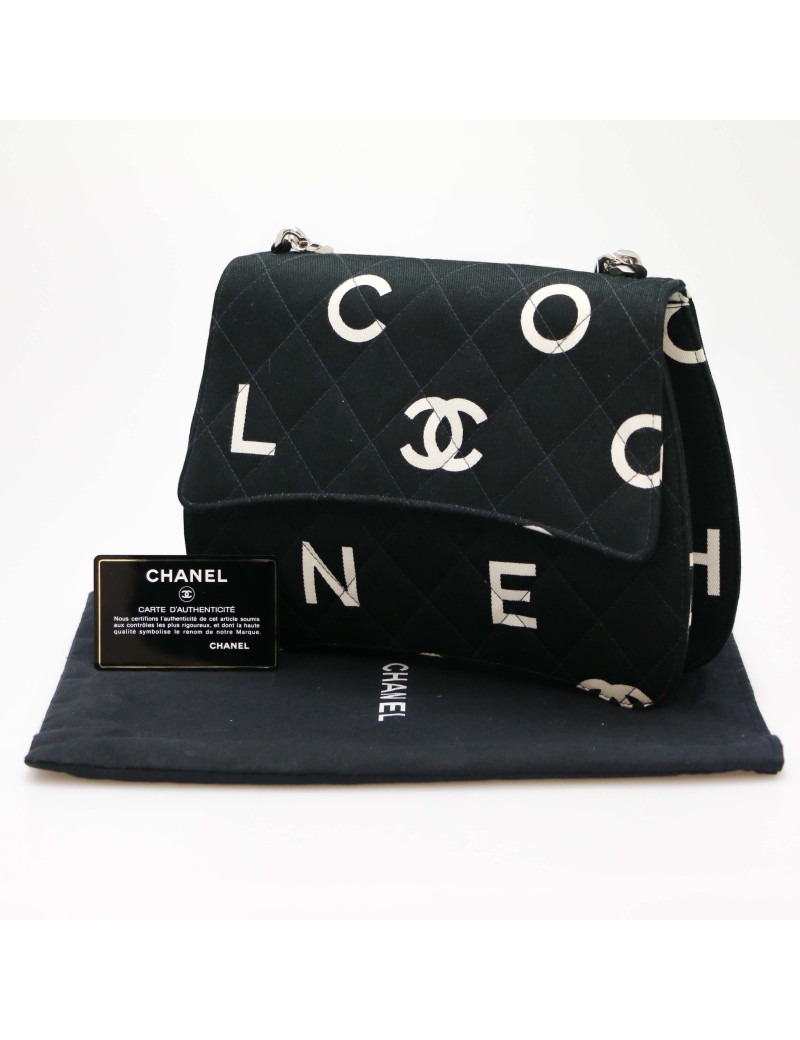 Sac en toile CHANEL noir