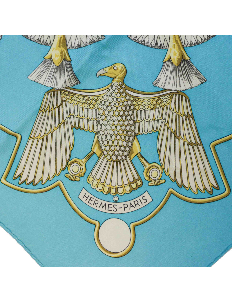 Carre HERMES soie Bleu par Coty