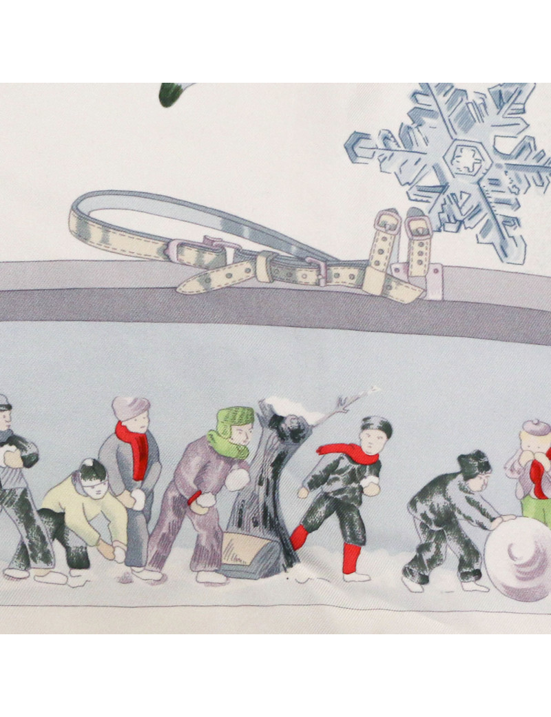 Carré HERMES Neige d'Antan blanc