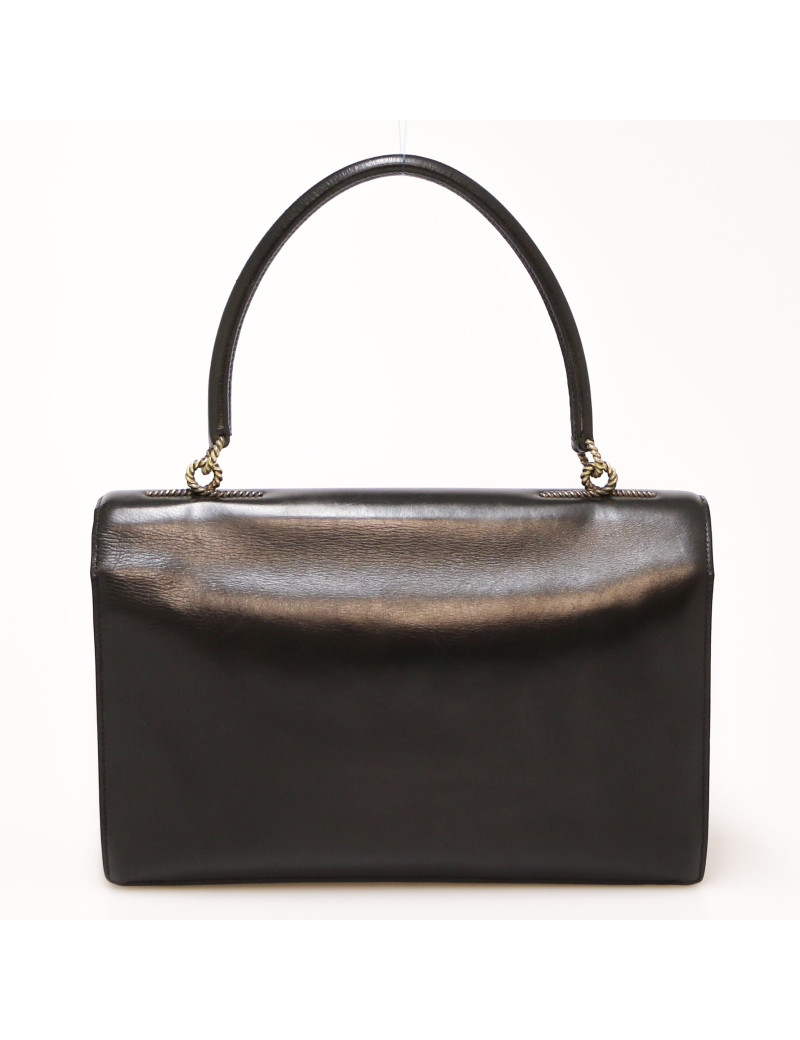 Sac vintage HErmes Cordelière box noir