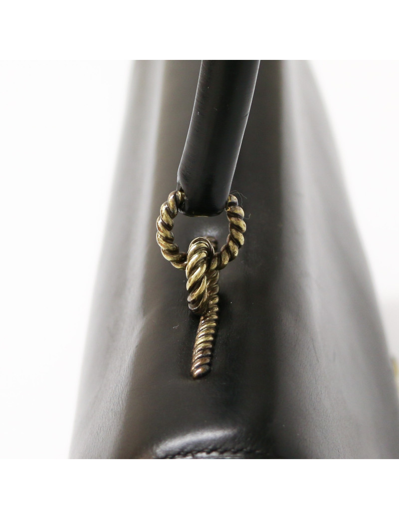 Sac vintage HErmes Cordelière box noir