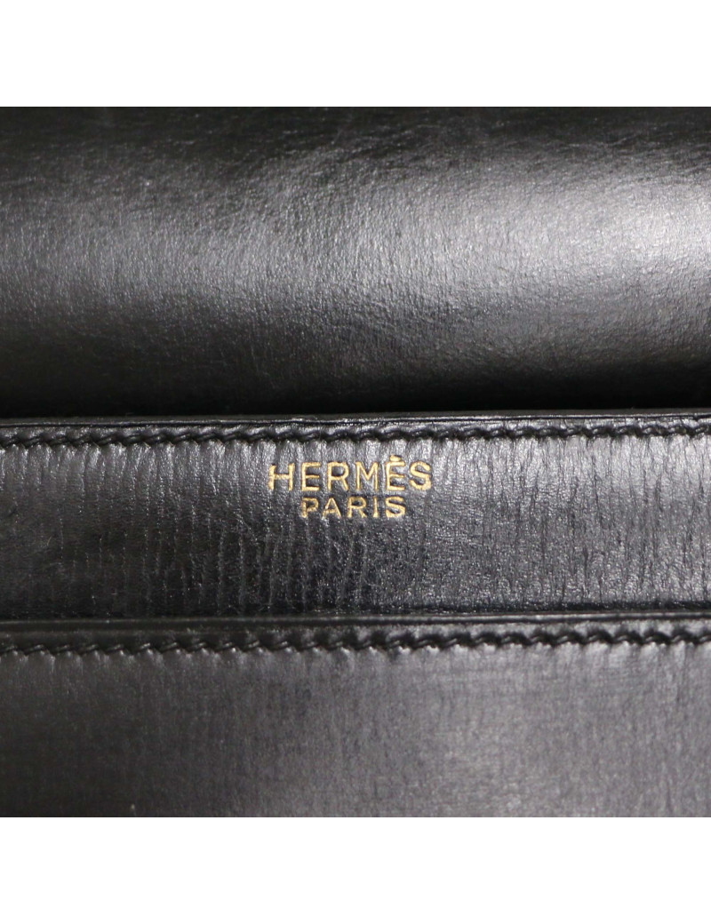Sac vintage HErmes Cordelière box noir