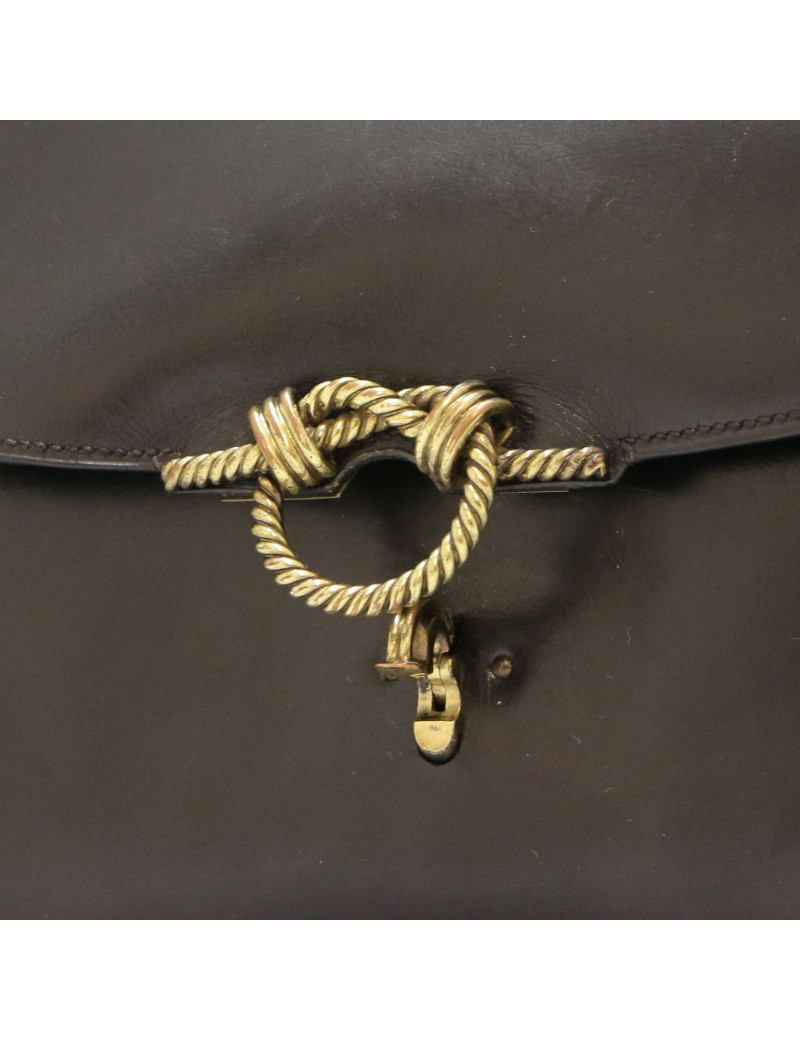 Sac vintage HErmes Cordelière box noir