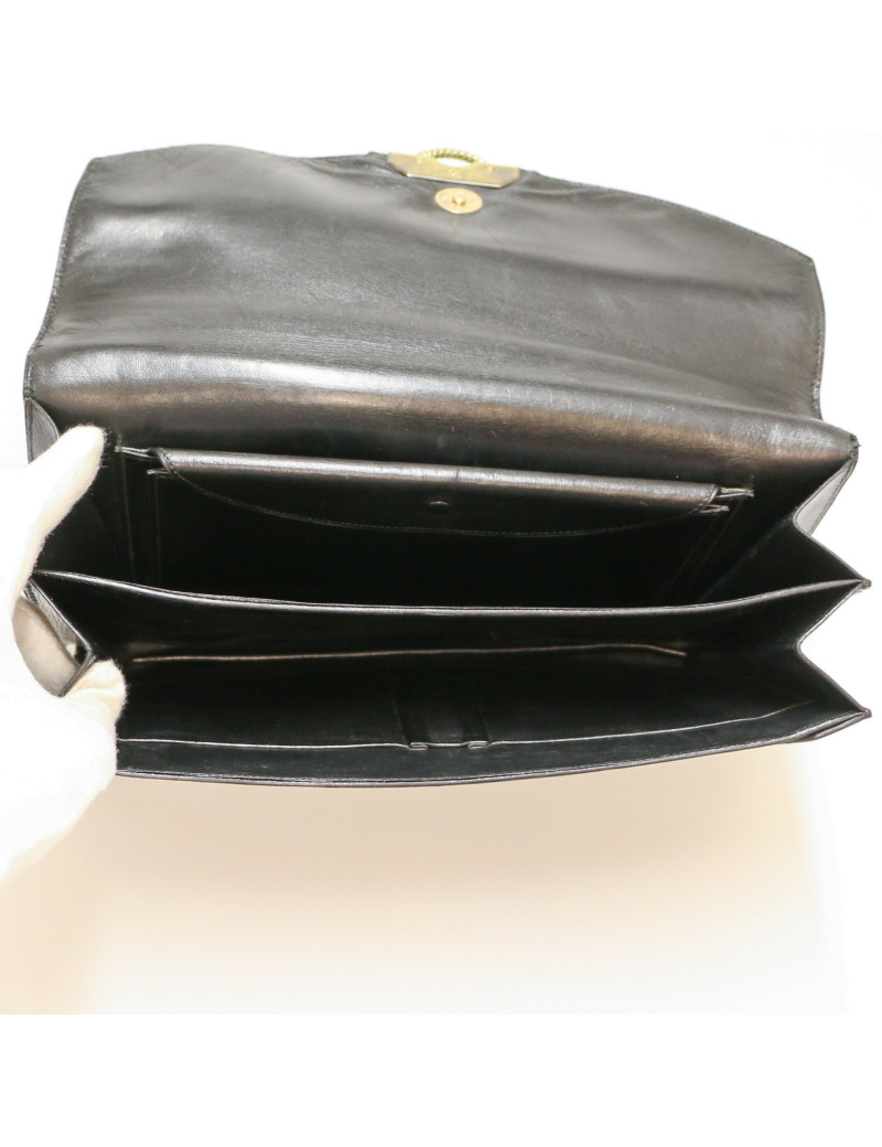 Sac vintage HErmes Cordelière box noir