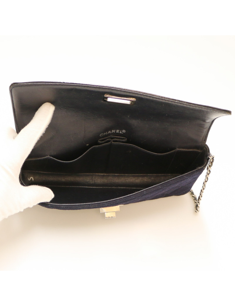 Sac Baguette CHANEL jersey noir