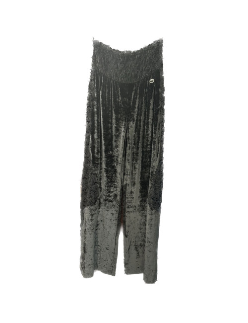 Pantalon du soir T 36 CHANEL velours noir dentelle 
