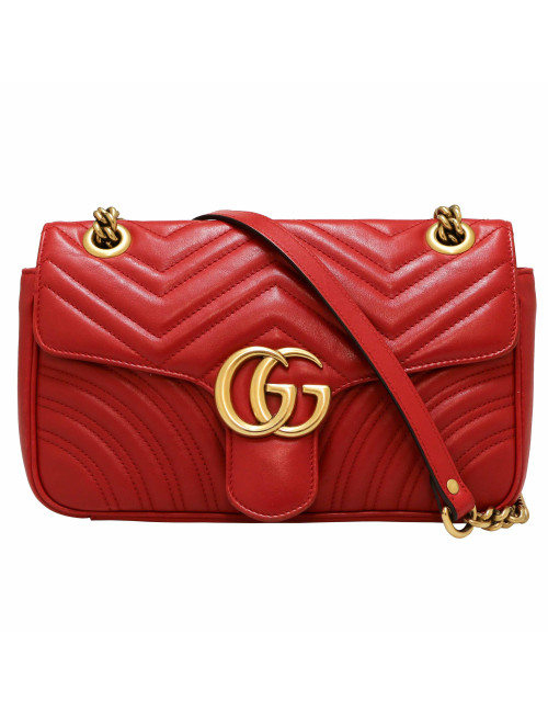 Sac GUCCI Marmont cuir rouge