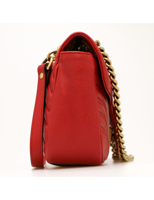 Sac GUCCI Marmont cuir rouge