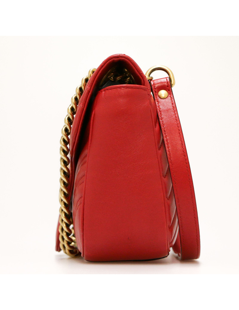 Sac GUCCI Marmont cuir rouge