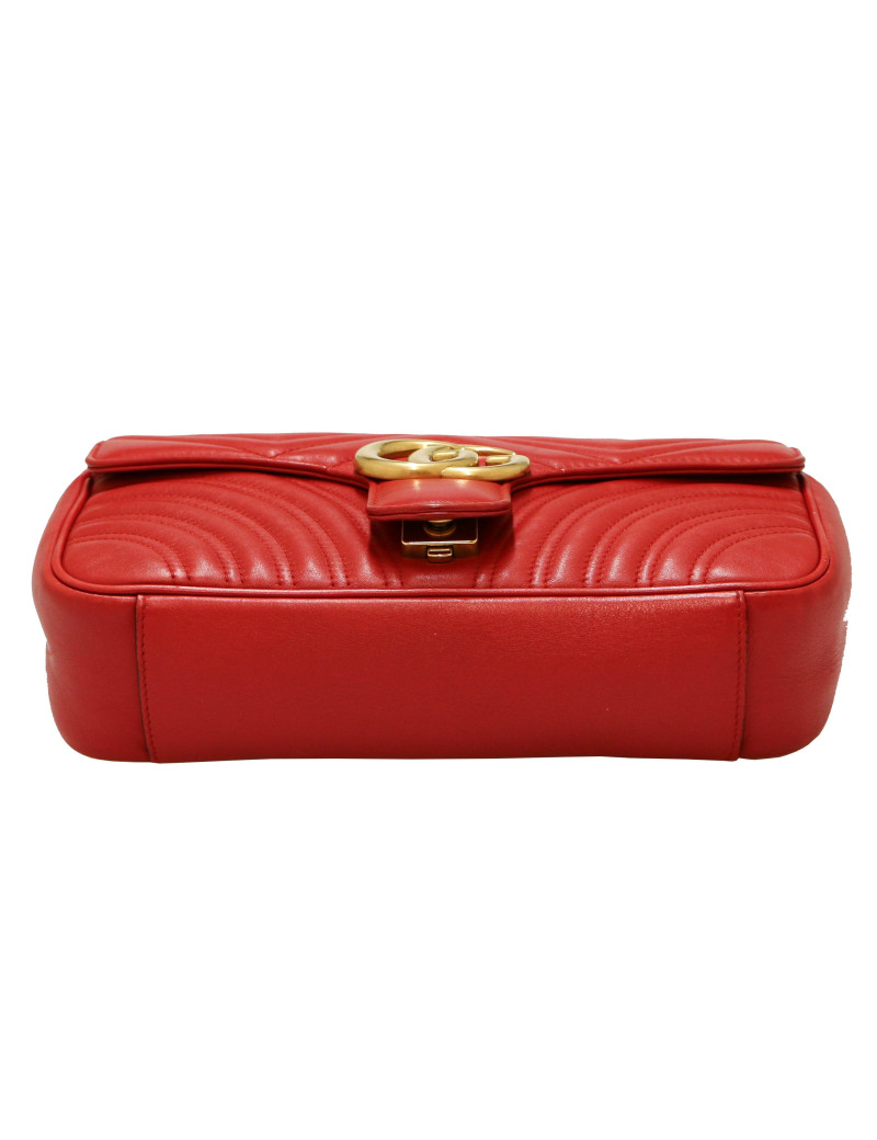 Sac GUCCI Marmont cuir rouge