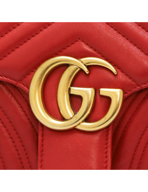 Sac GUCCI Marmont cuir rouge