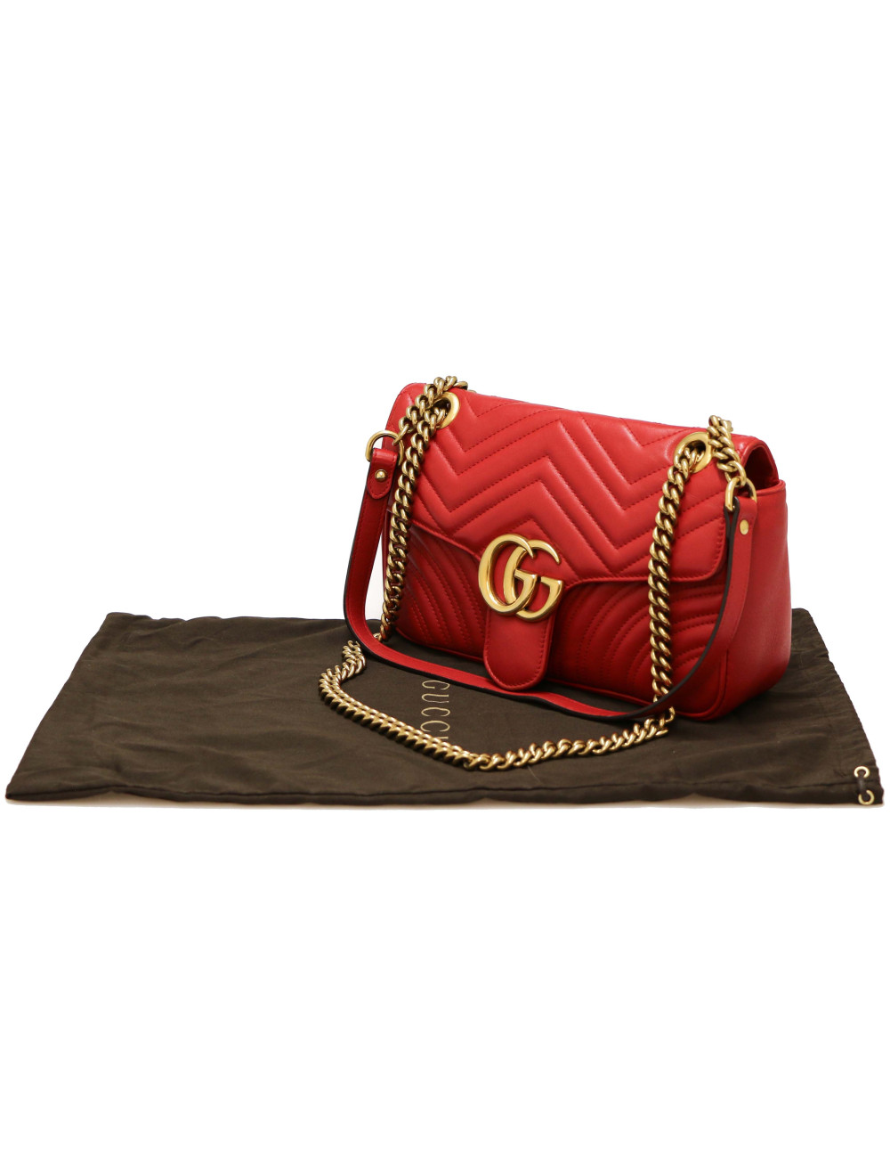 Sac GUCCI Marmont cuir rouge