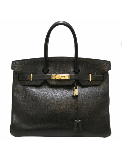 Birkin 35 noir HERMES vache ardennes