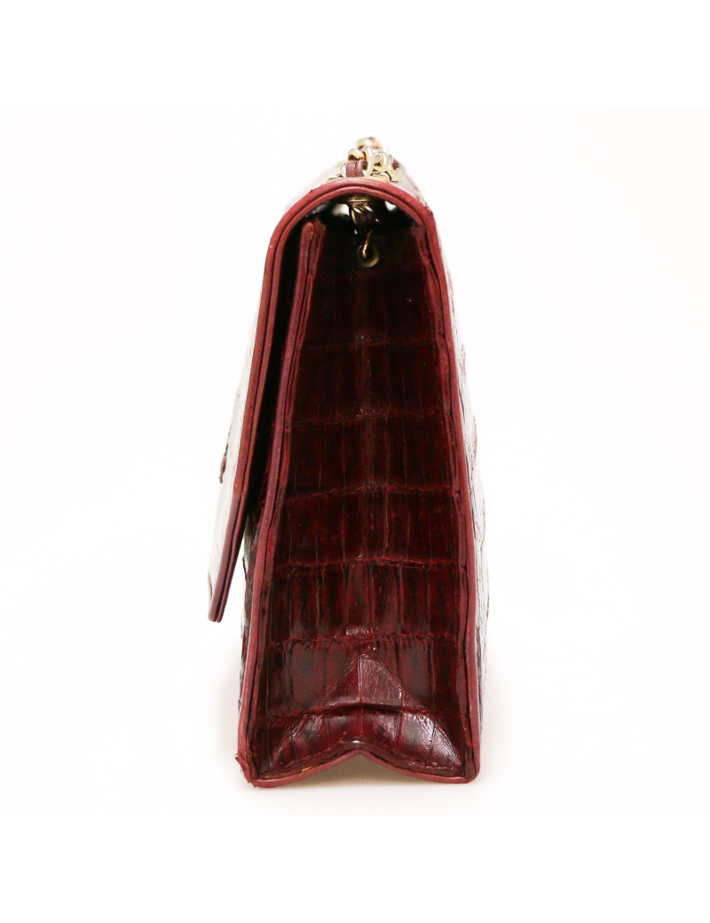 Sac CHANEL crocodile bordeaux