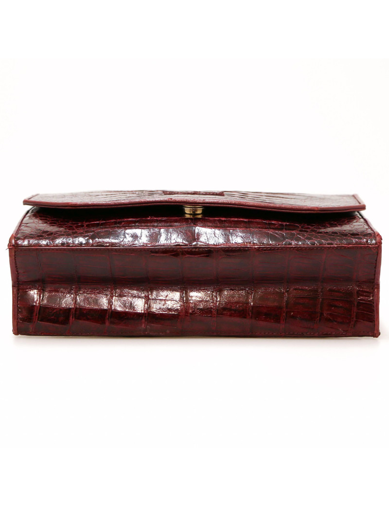 Sac CHANEL crocodile bordeaux