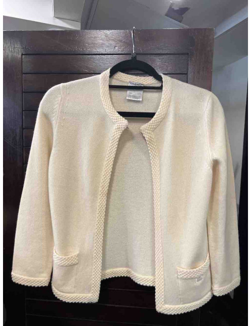 Gilet T 34 CHANEL cachemire écru