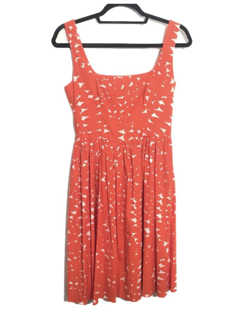 Robe PRADA corail et blanc