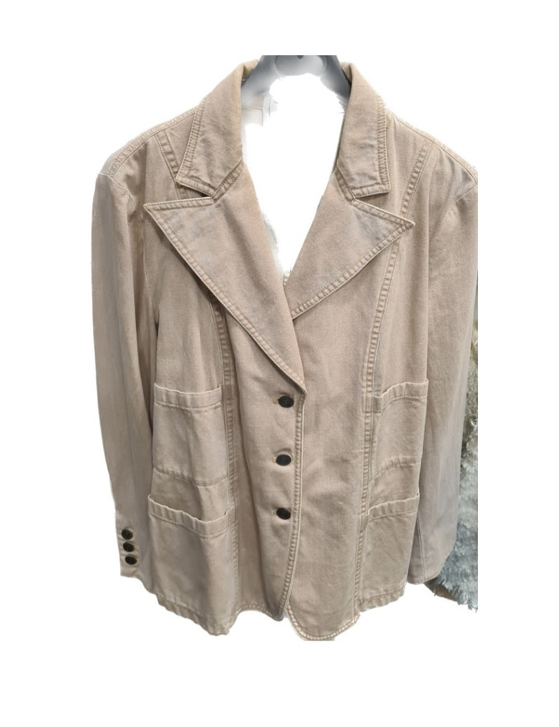 Veste CHANEL T44 en dénim beige