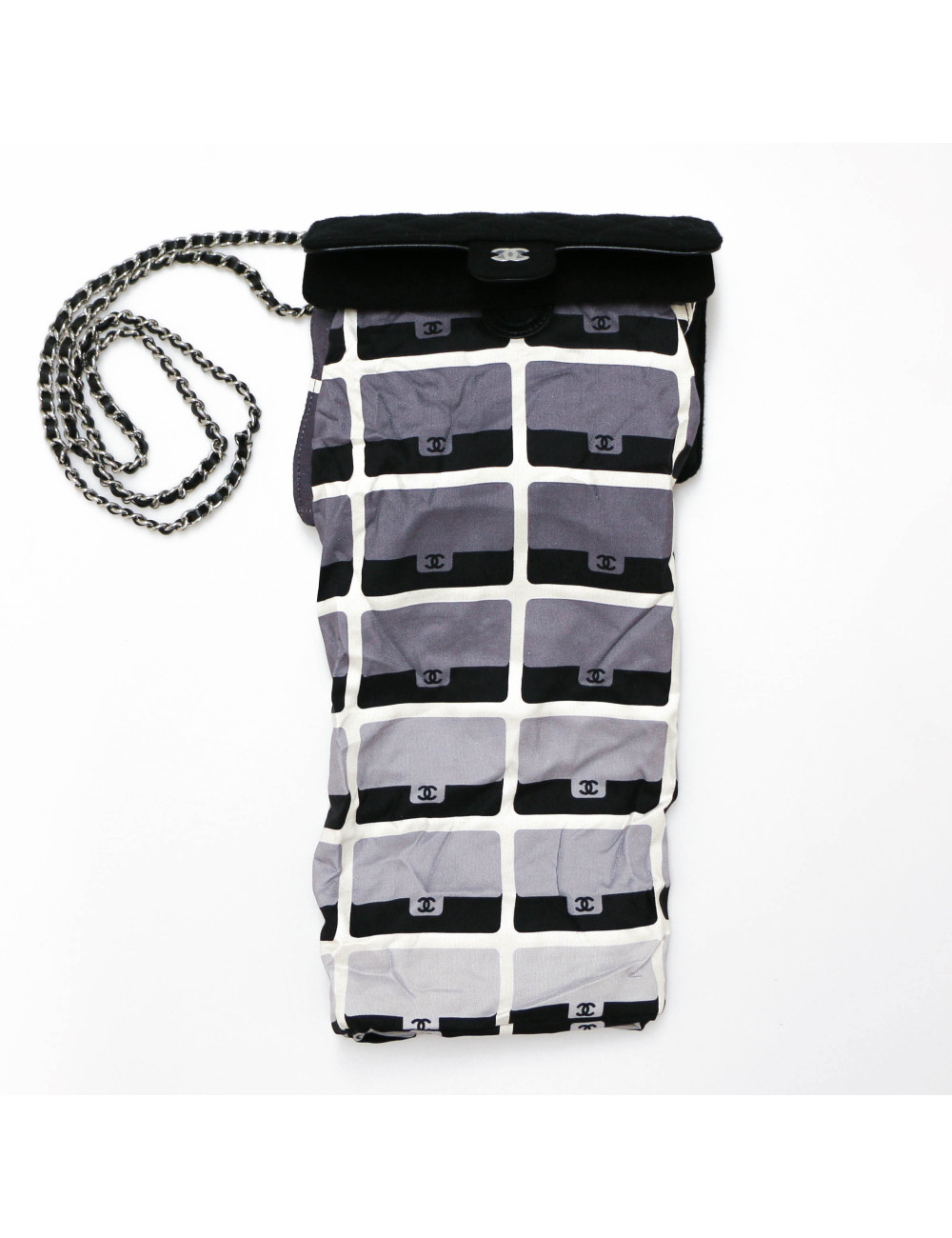 CHANEL mini Timeless black jersey, tote canvas