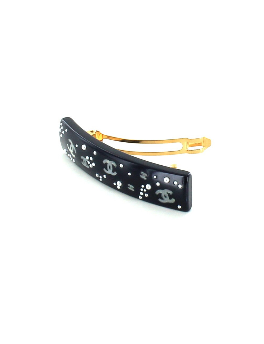 grande barrette CHANEL  noire  double C 