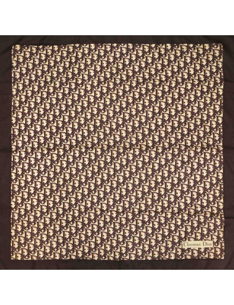 Carré DIOR oblique  soie marron