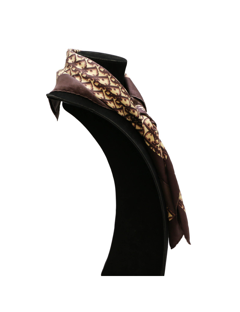 Carré DIOR oblique  soie marron