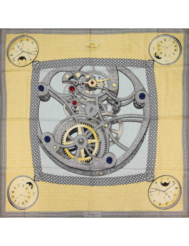 Carré BREGUET soie verte