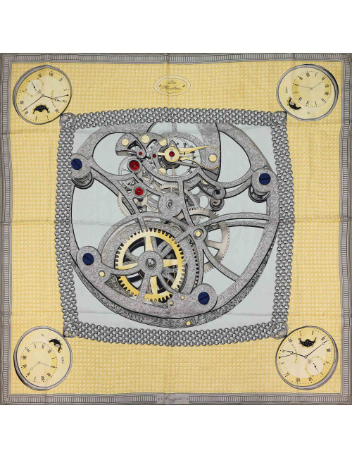 Carré BREGUET soie verte