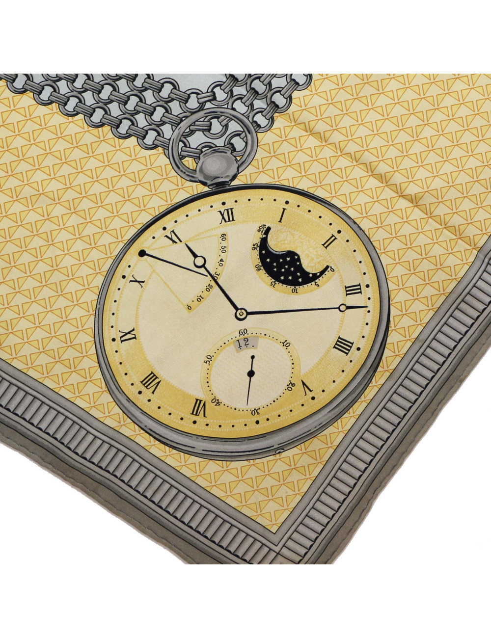 BREGUET green silk square scarf