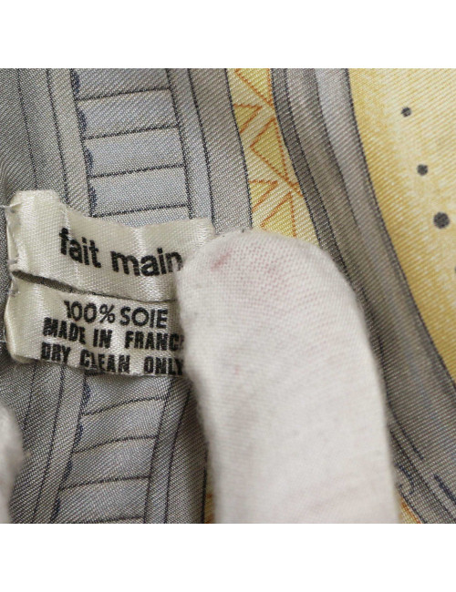 BREGUET green silk square scarf